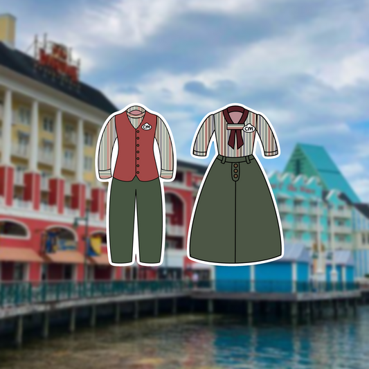 Boardwalk Resort Cast Member Costume Glossy Sticker