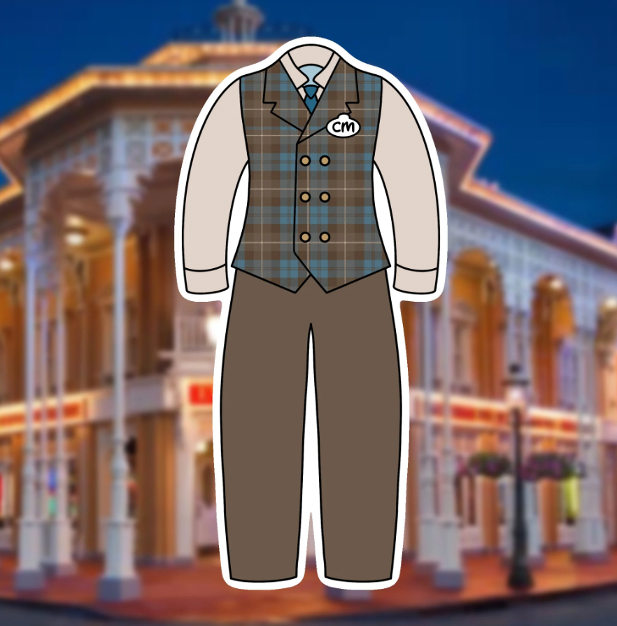 Main Street Emporium Merchandise MK Cast Member Costume Glossy Sticker