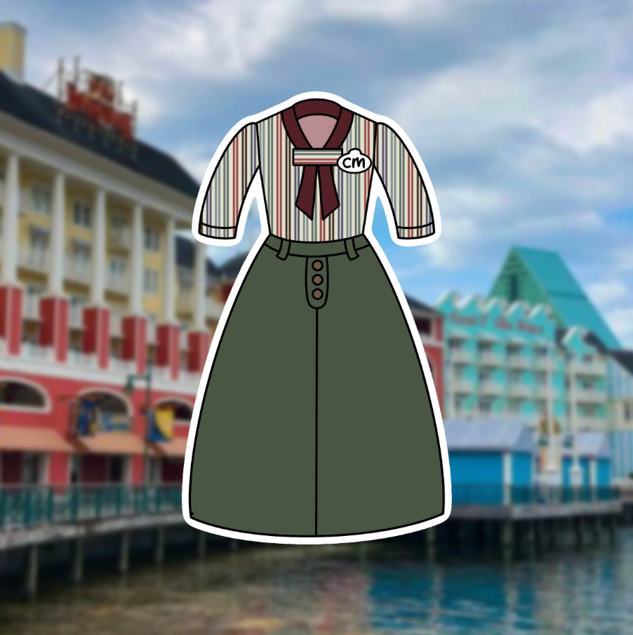 Boardwalk Resort Cast Member Costume Glossy Sticker