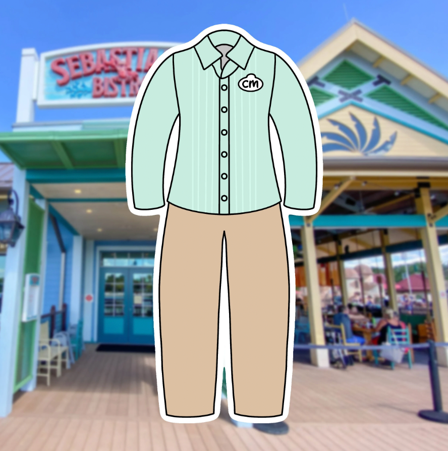 Caribbean Beach Resort Cast Member Costume Glossy Sticker