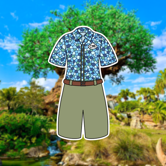 Blue Discovery Island DAK Cast Member Costume Glossy Sticker