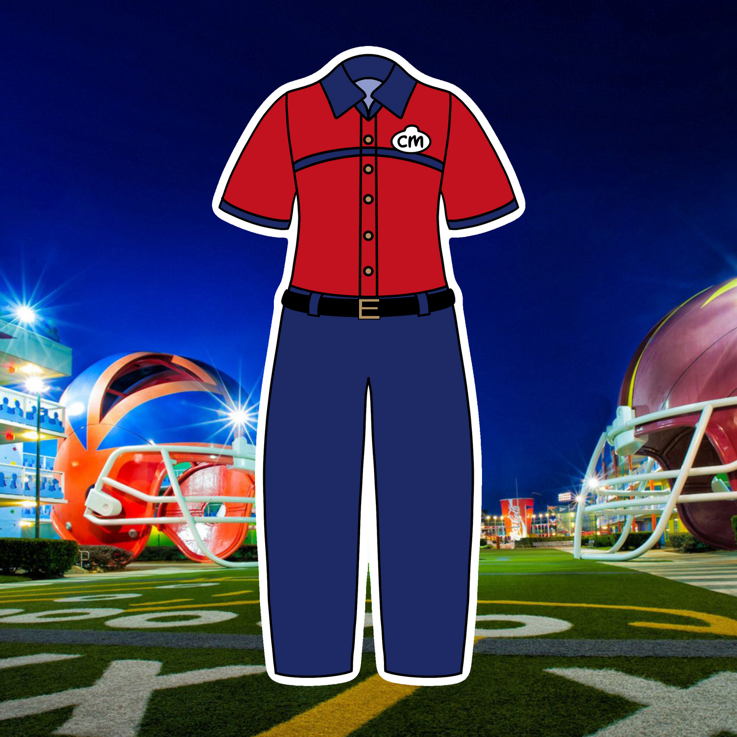 All Star Sports Resort Cast Member Costume Glossy Sticker