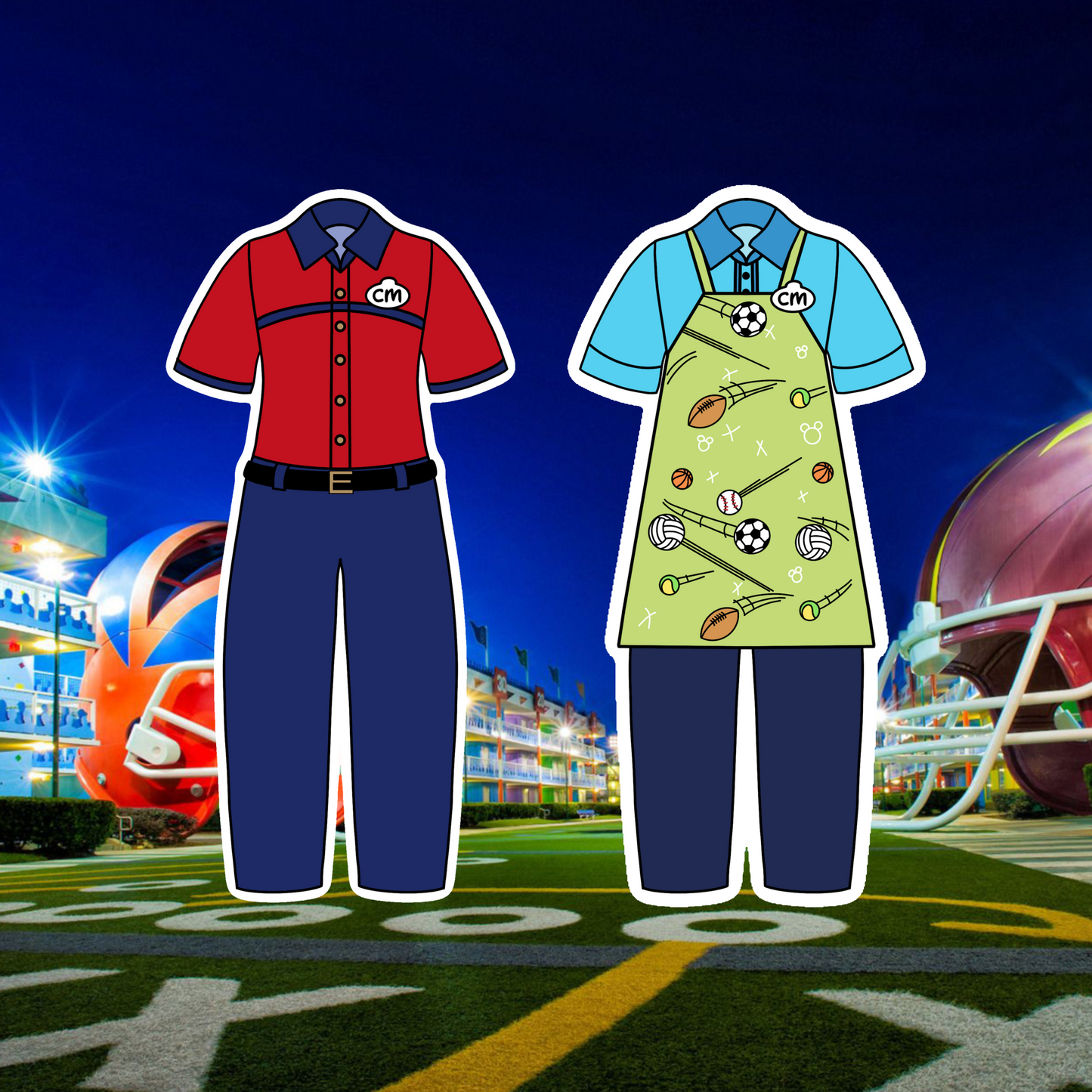 All Star Sports Resort Cast Member Costume Glossy Sticker