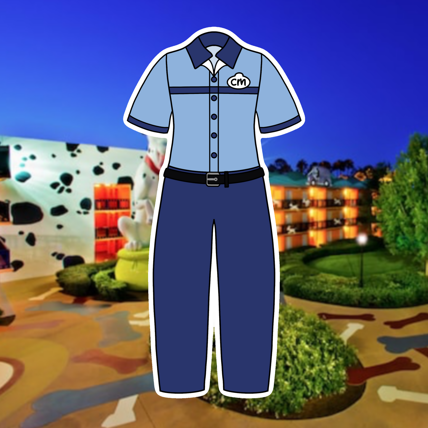 All Star Movies Resort Cast Member Costume Glossy Sticker