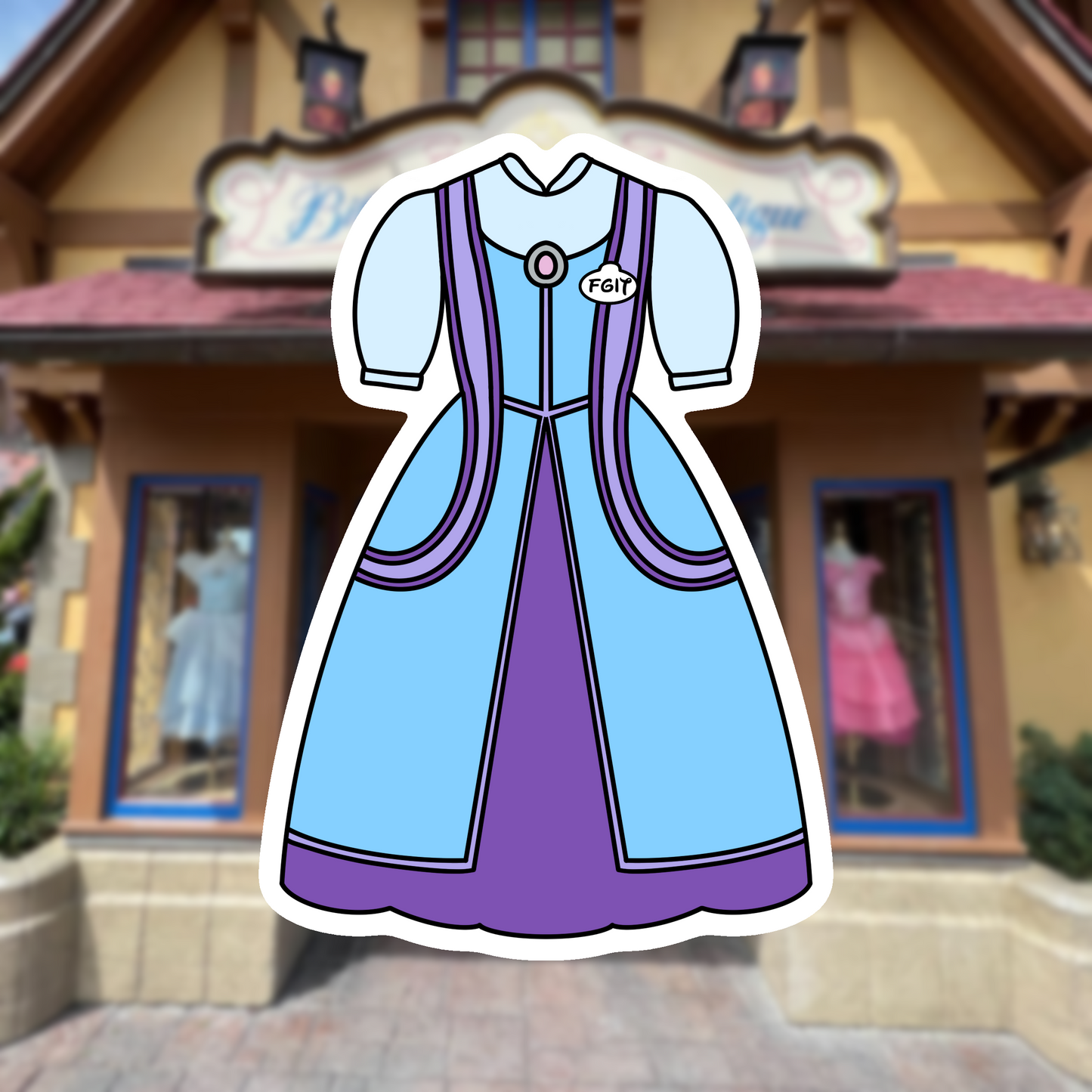 Fantasyland Fairy Godmother In Training MK Cast Member Costume Glossy Sticker