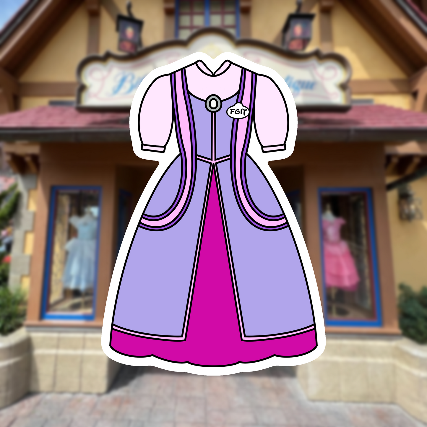 Fantasyland Fairy Godmother In Training MK Cast Member Costume Glossy Sticker