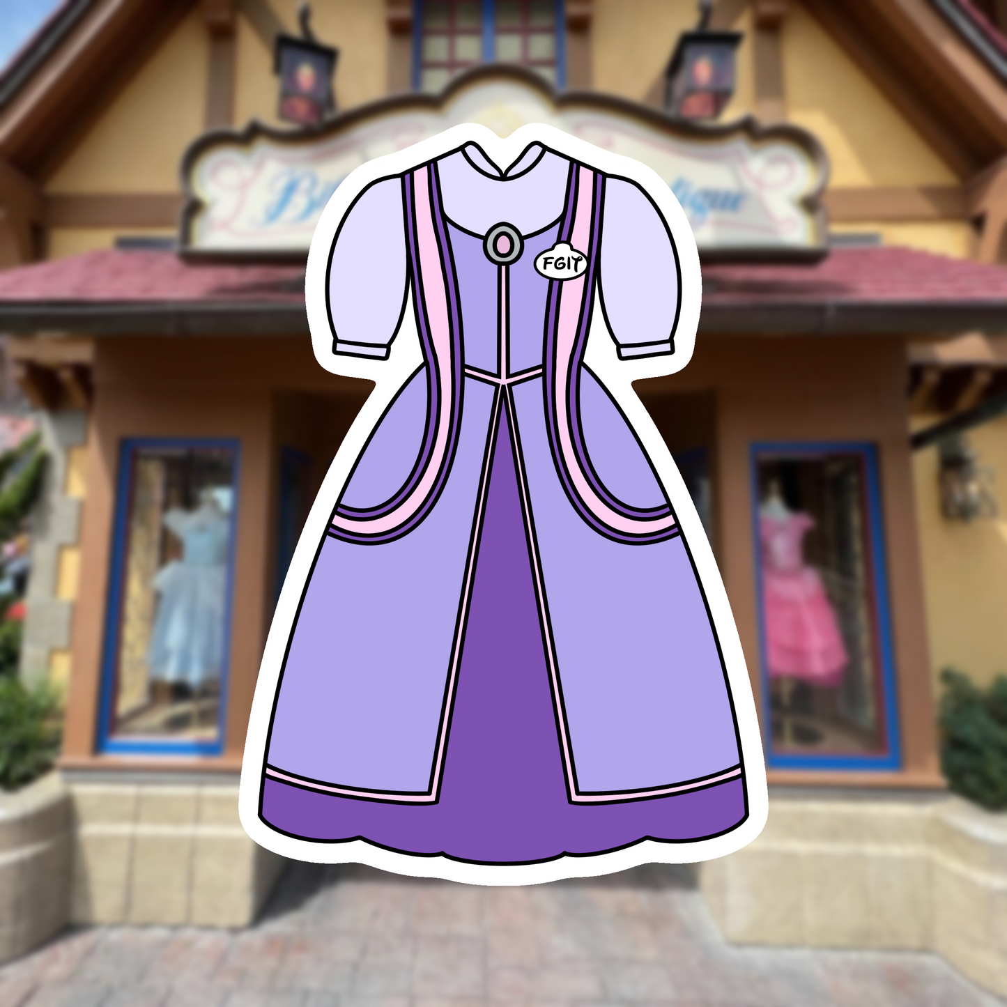 Fantasyland Fairy Godmother In Training MK Cast Member Costume Glossy Sticker