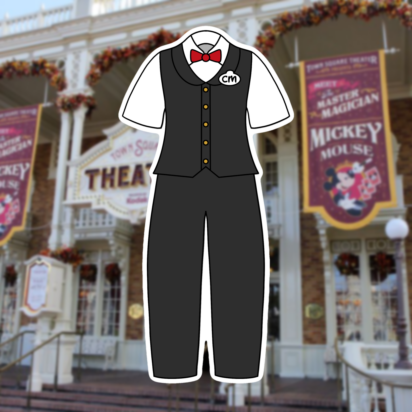 Character Attendant Cast Member Costume Glossy Sticker