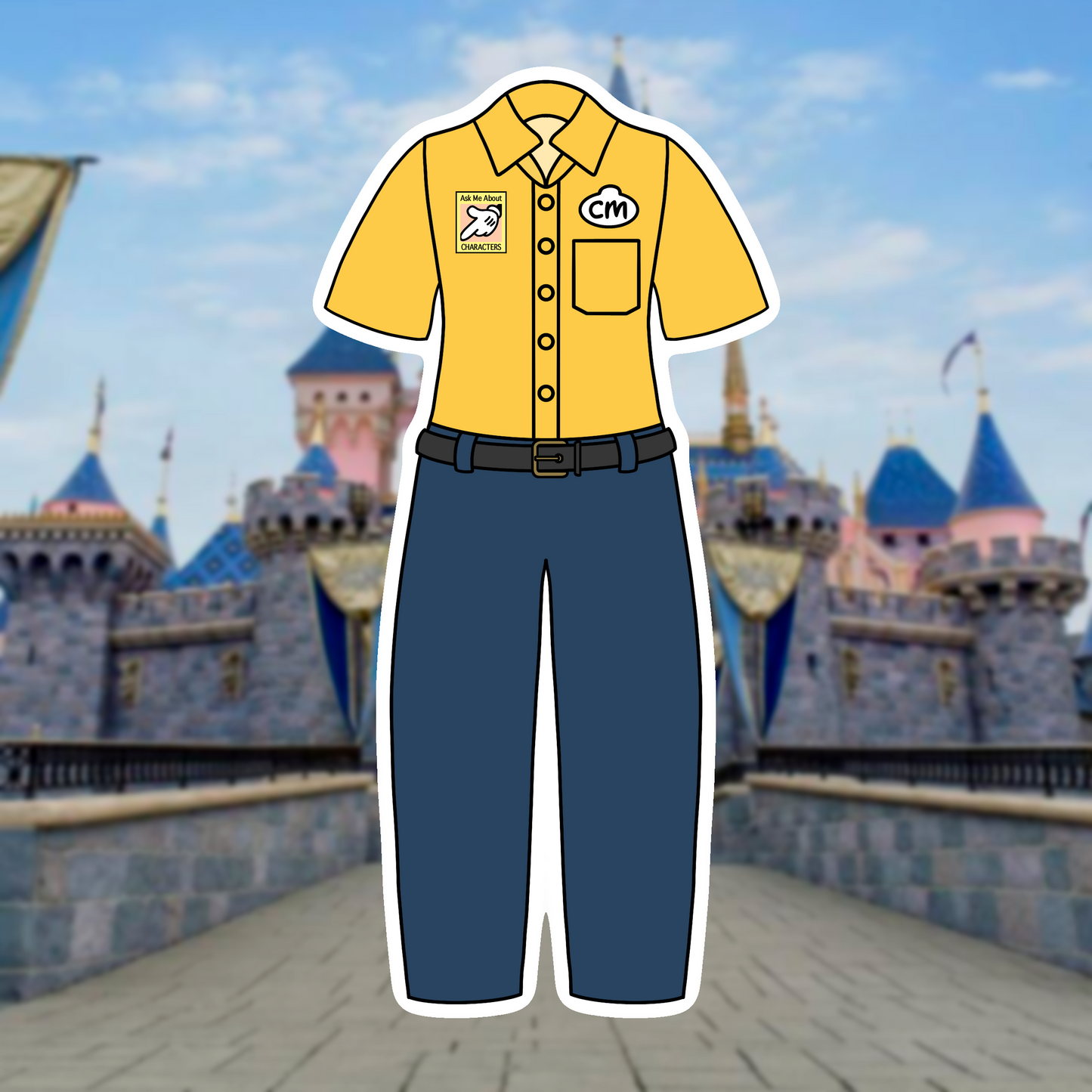 Character Host DLR Cast Member Costume Glossy Sticker