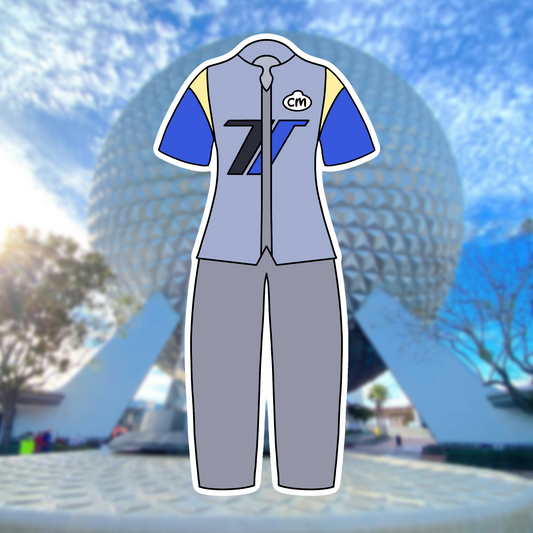 Test Track Future World Cast Member Costume Glossy Sticker