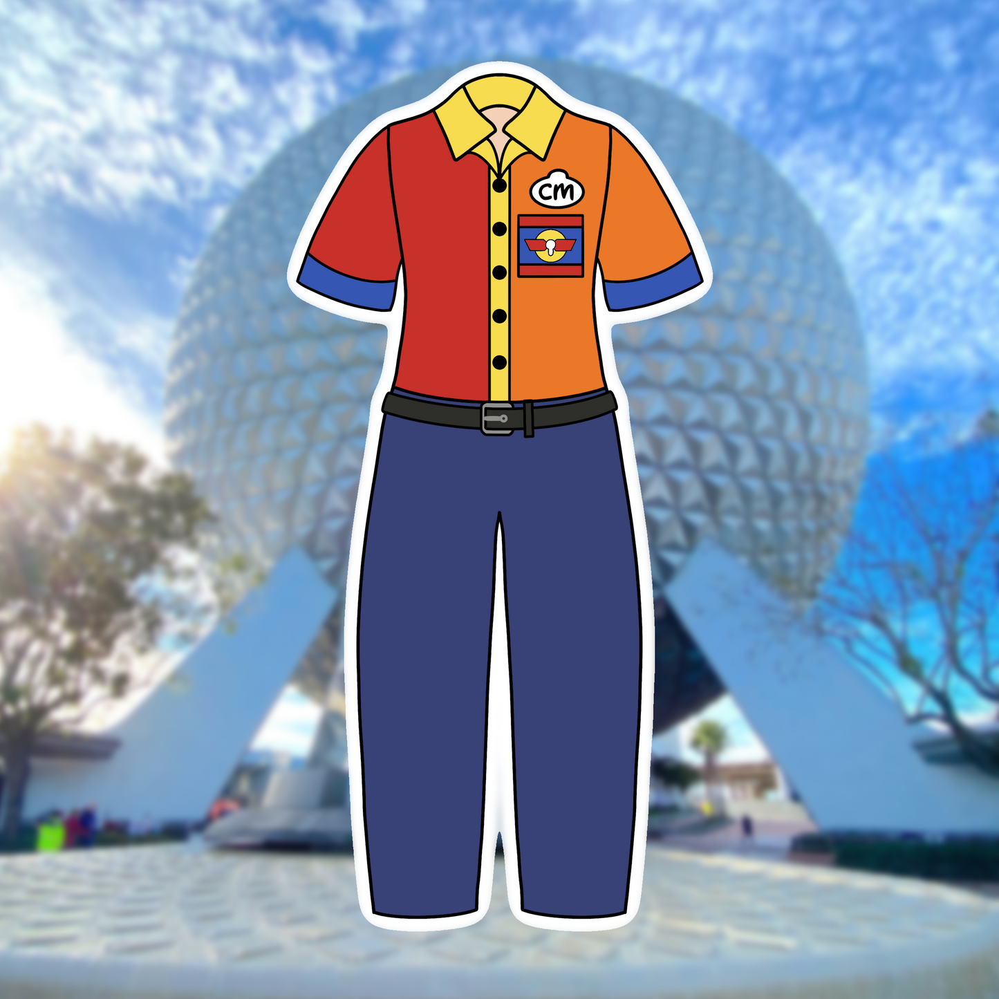 Future World Figment Imagination Pavillion Cast Member Costume Glossy Sticker