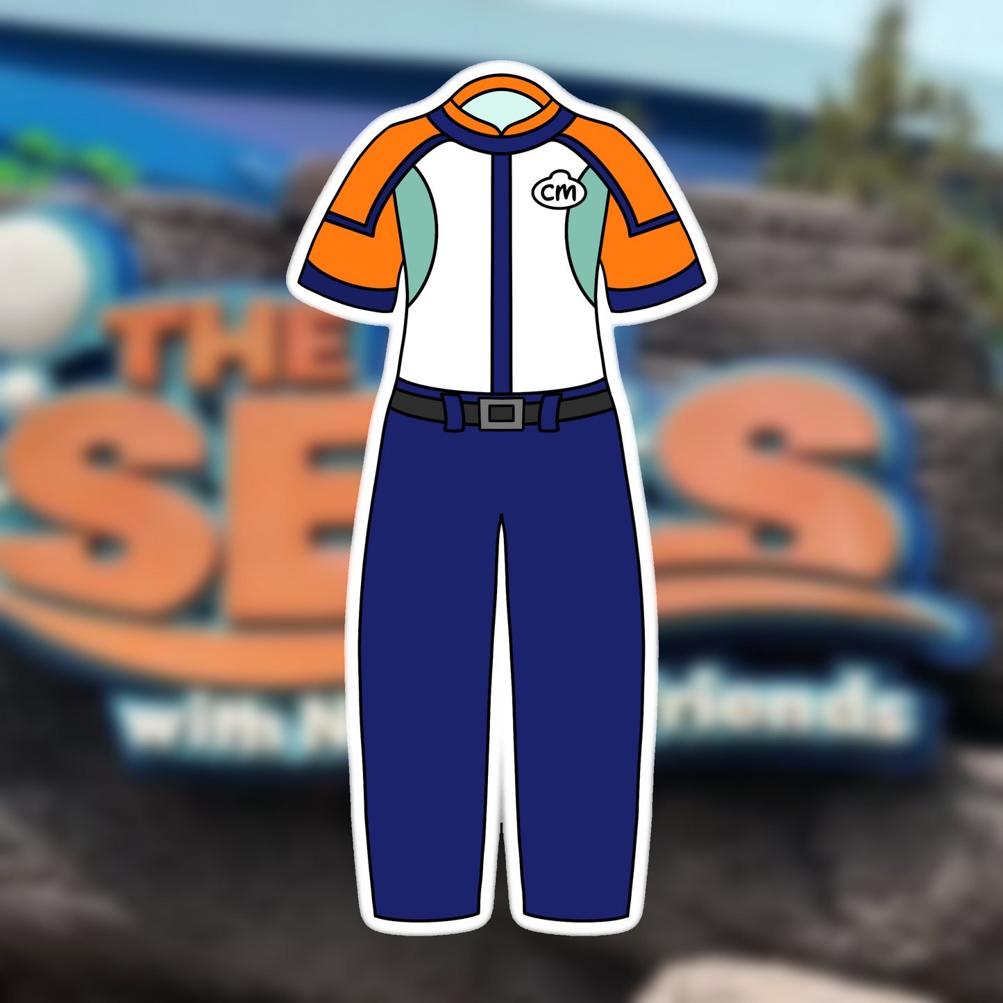 Seas Ride Future World Cast Member Costume Glossy Sticker