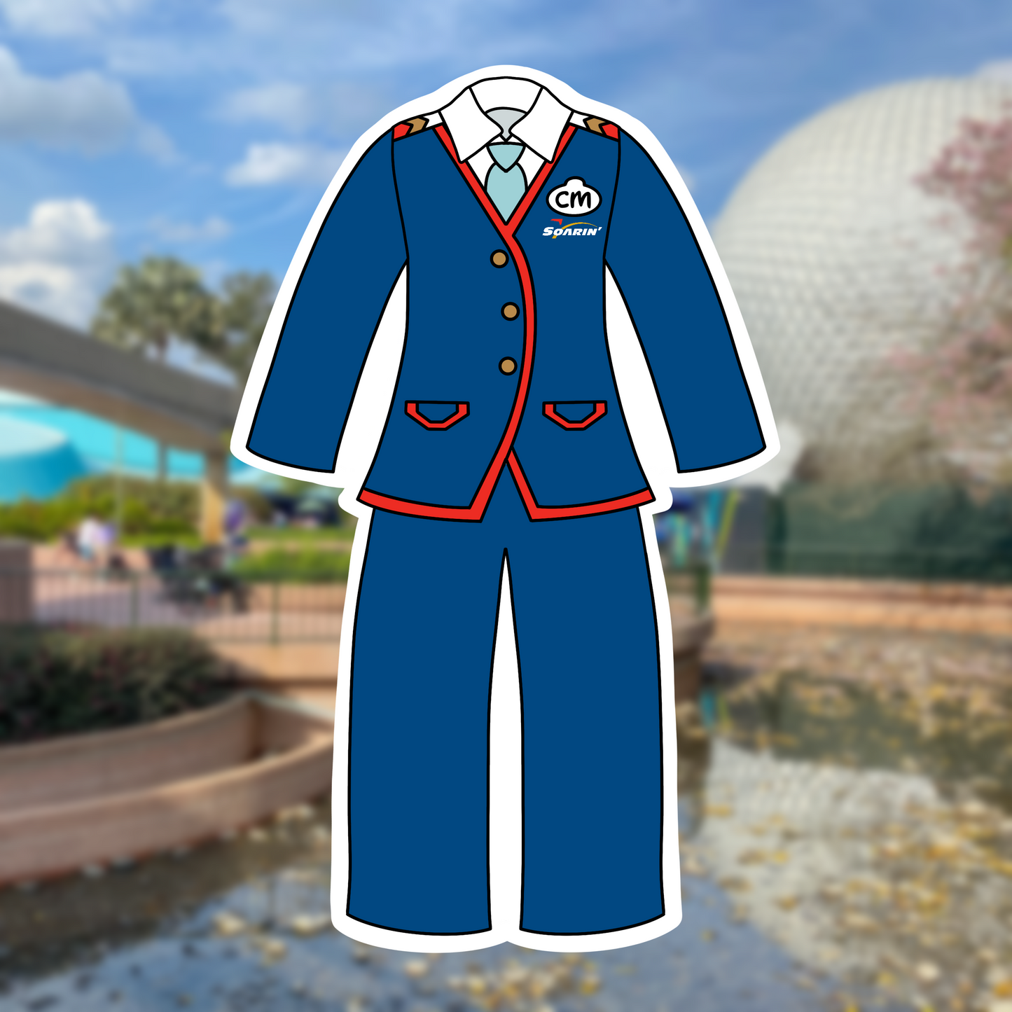 Soarin Future World Cast Member Costume Glossy Sticker