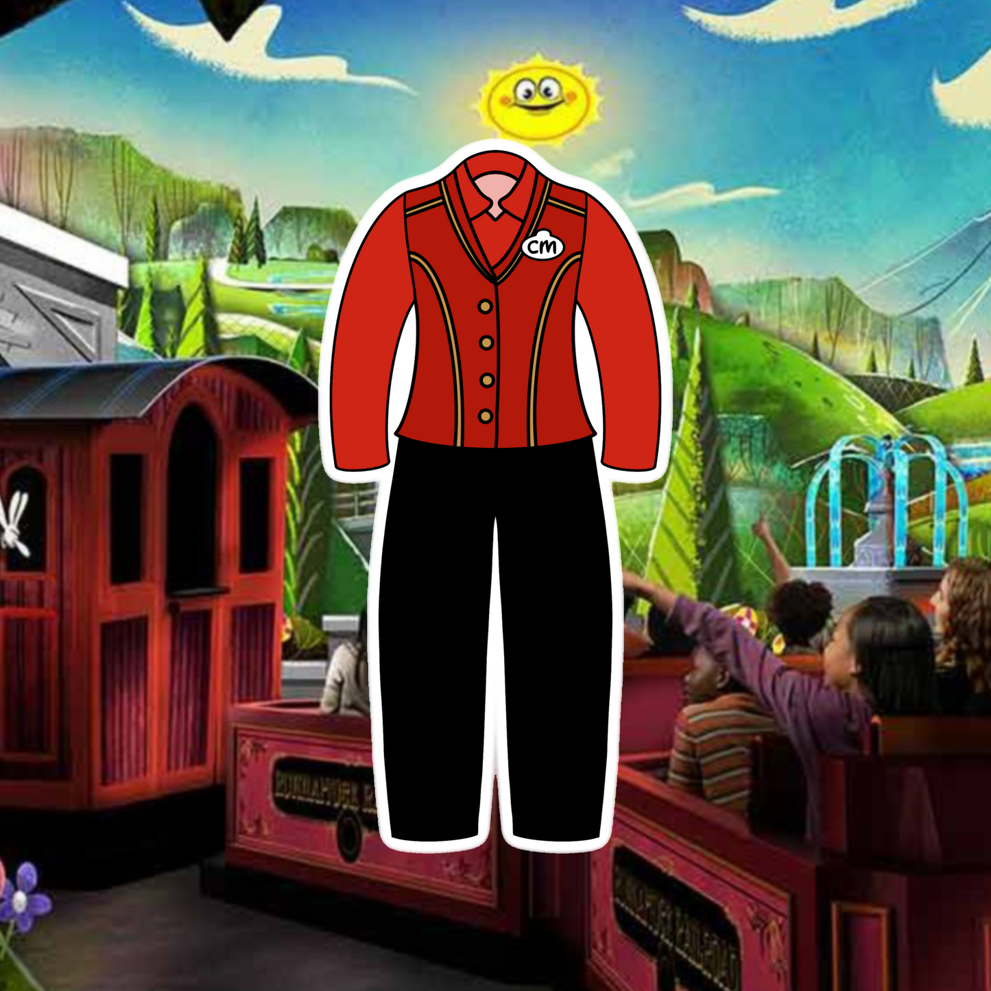 Runaway Railway Attractions Cast Member Costume Glossy Sticker