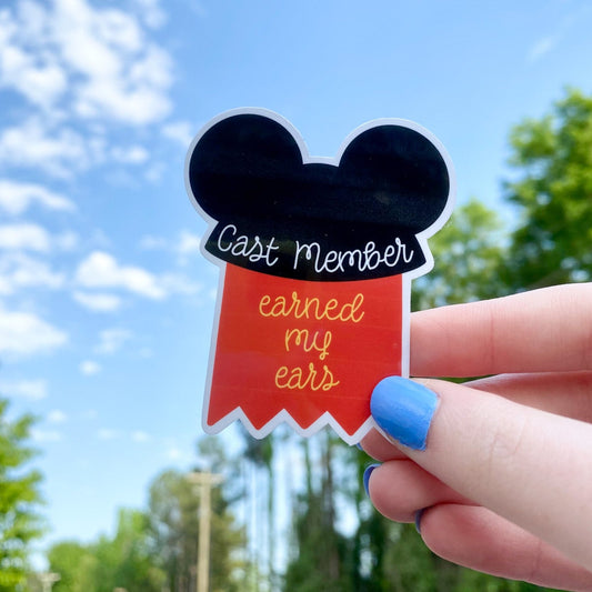 Cast Member Earned My Ears Glossy Sticker