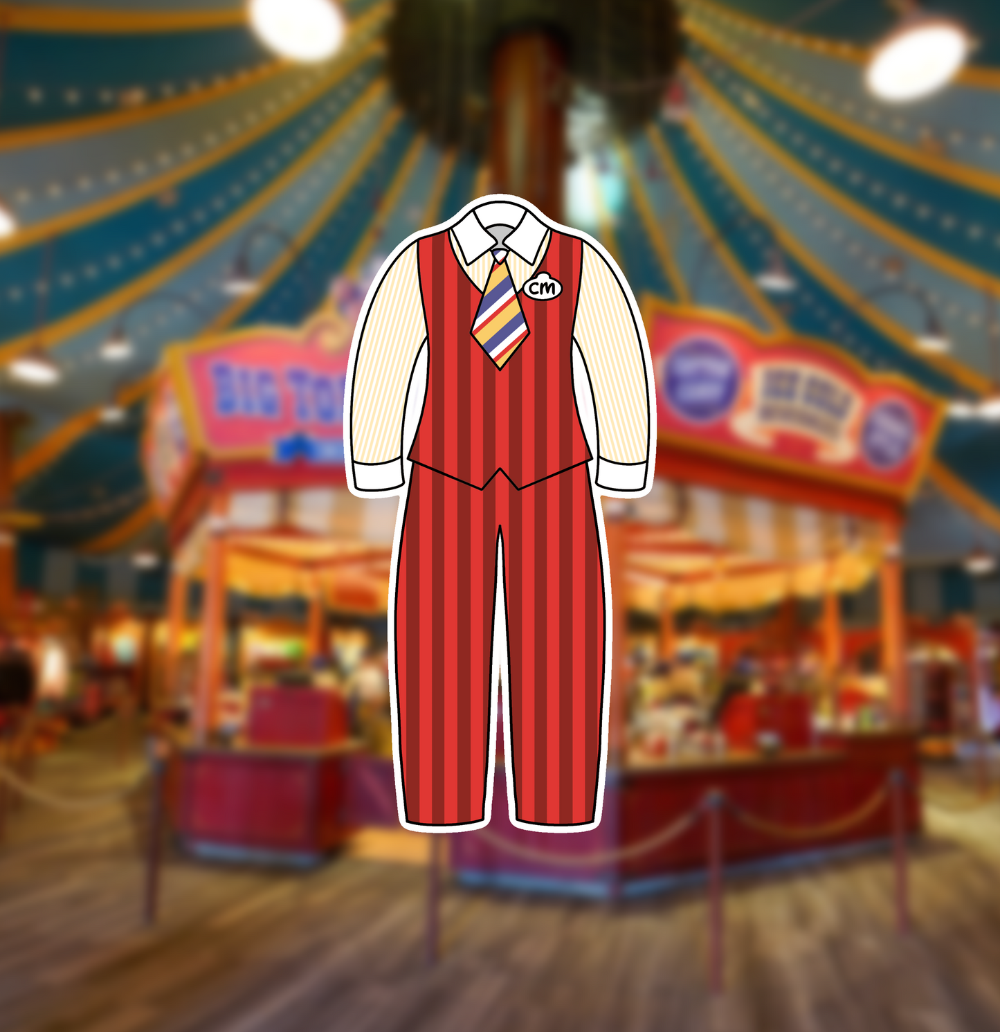 Big Top Circus MK Cast Member Costume Glossy Sticker