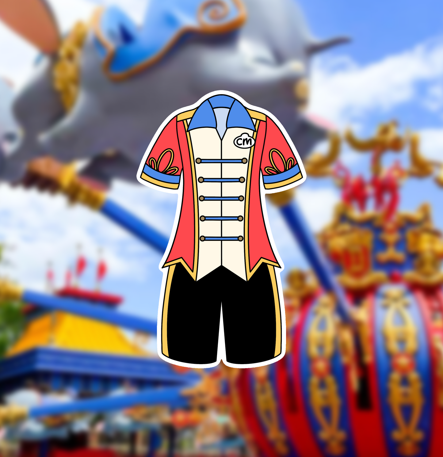 Big Top Circus MK Cast Member Costume Glossy Sticker