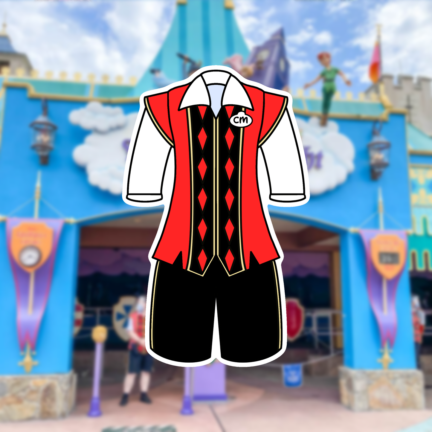 Fantasyland Attractions Cast Member Costume Glossy Sticker