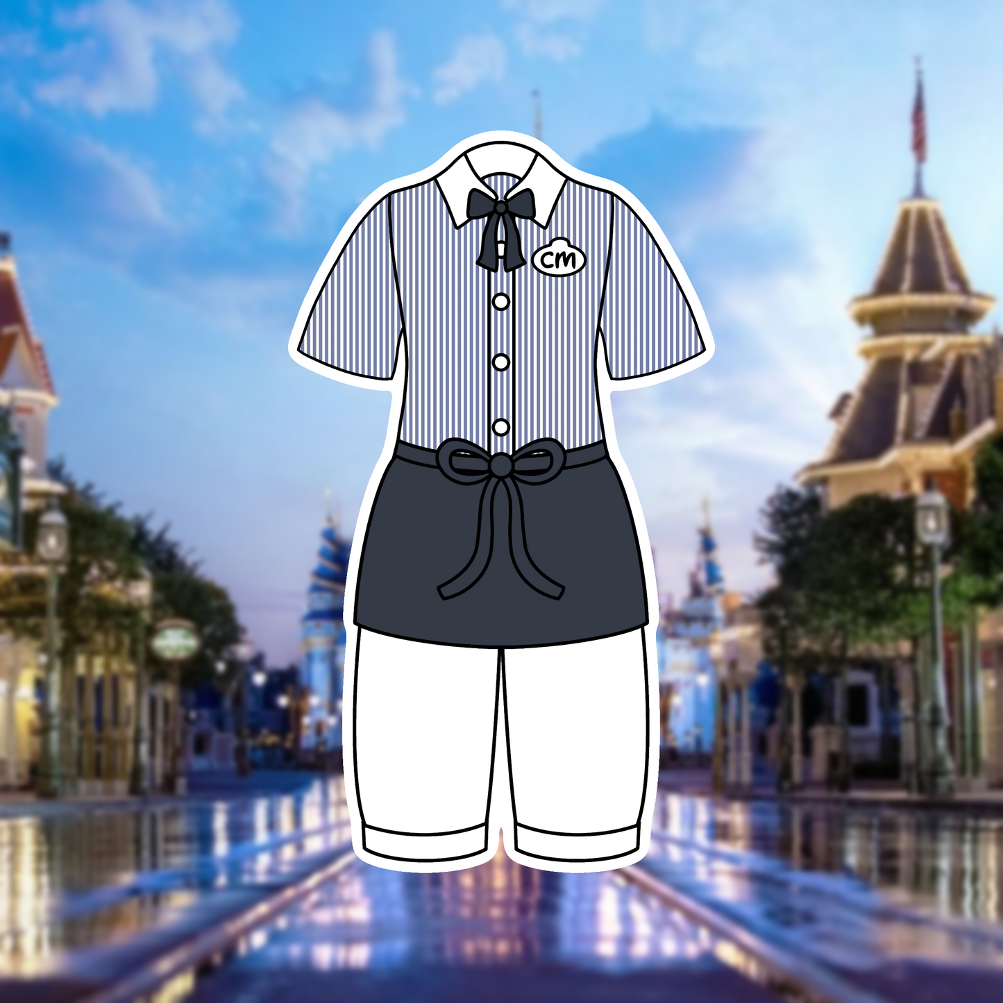 Main Street Glow Carts MK Cast Member Costume Glossy Sticker