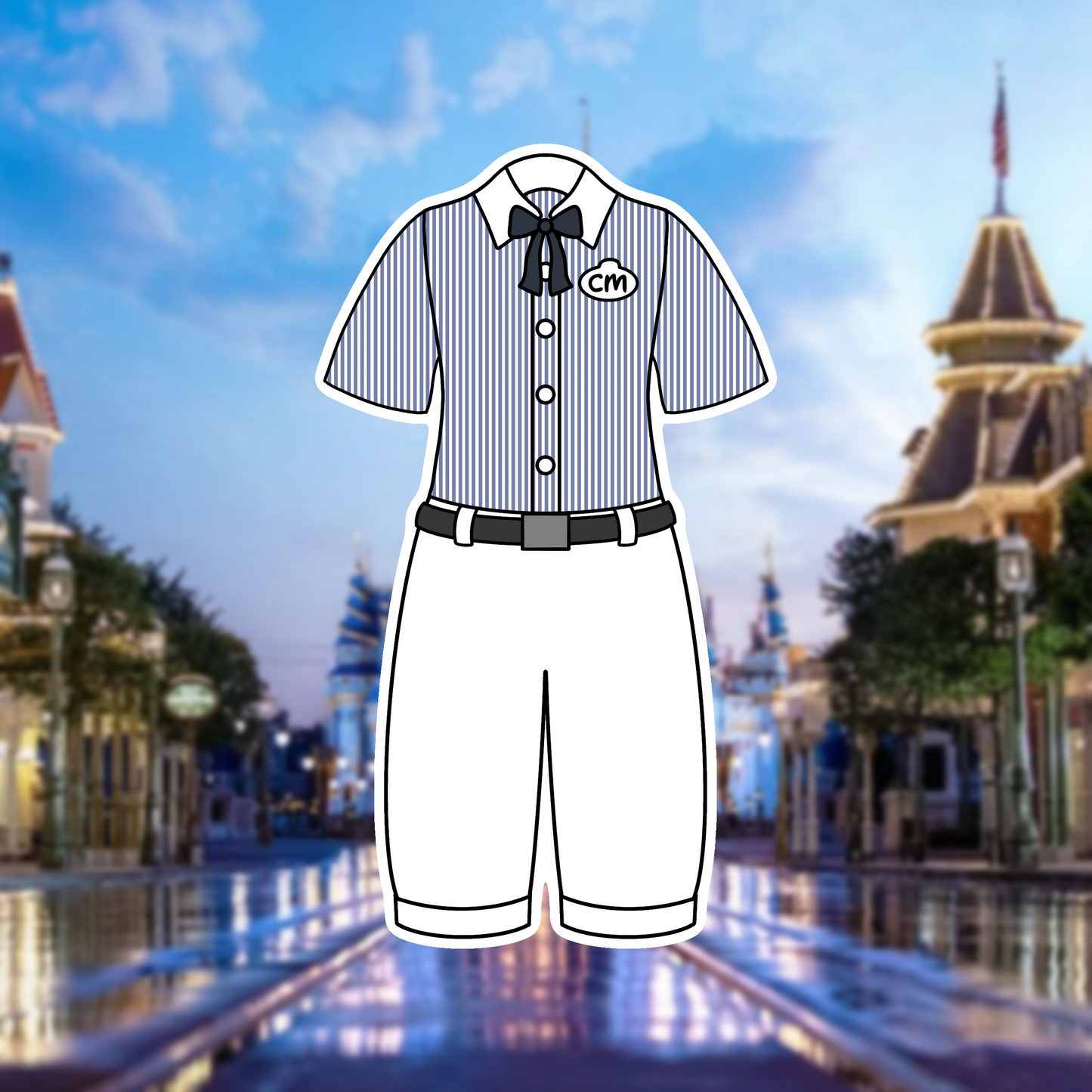 Main Street Glow Carts MK Cast Member Costume Glossy Sticker