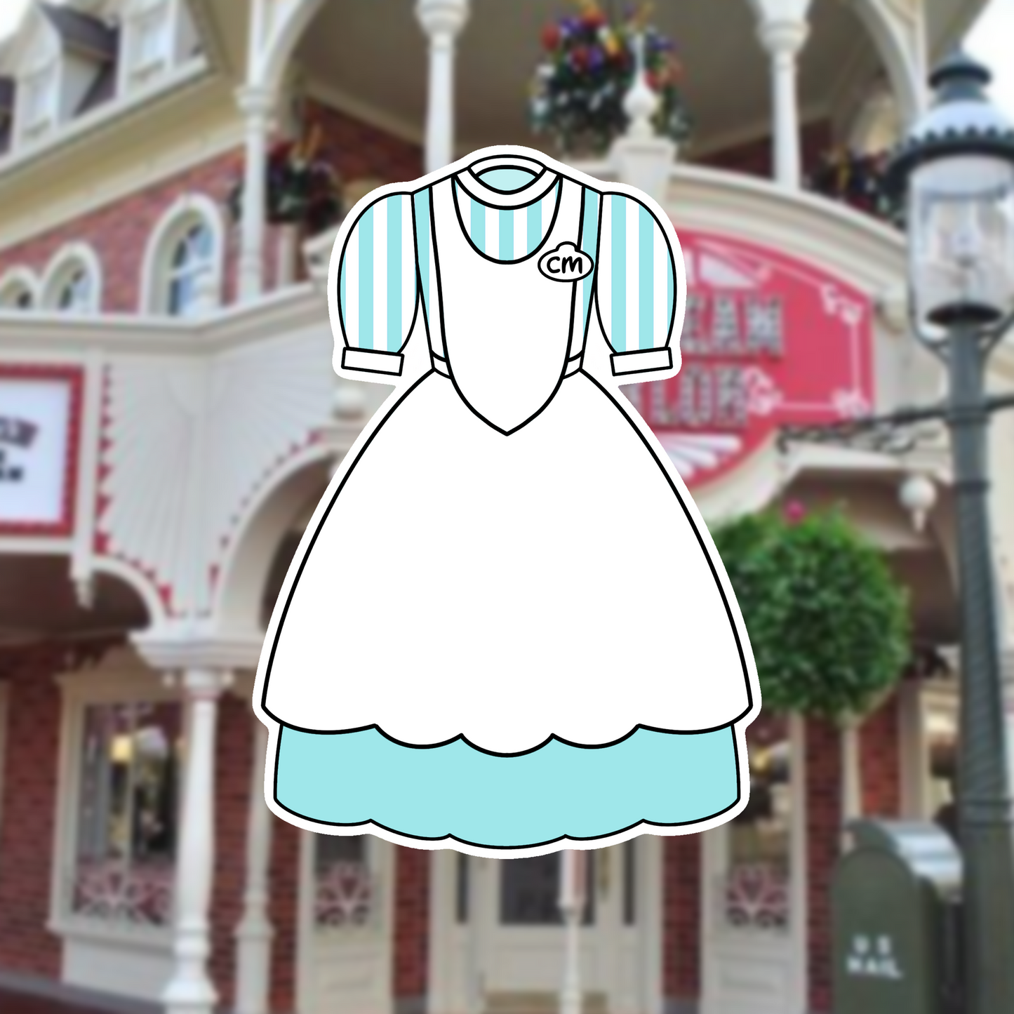 Main Street Cone Shop/Confectionary MK Cast Member Costume Glossy Sticker