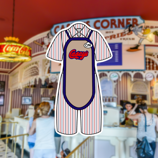 Main Street Casey's MK Cast Member Costume Glossy Sticker