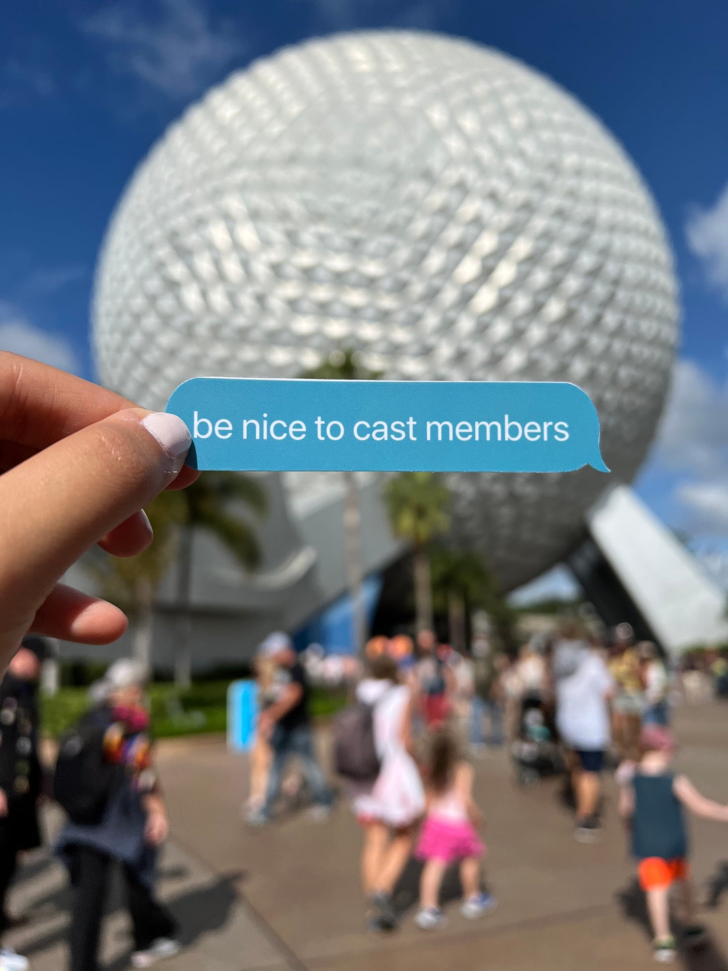Be Nice to Cast Members Glossy Text Message Sticker