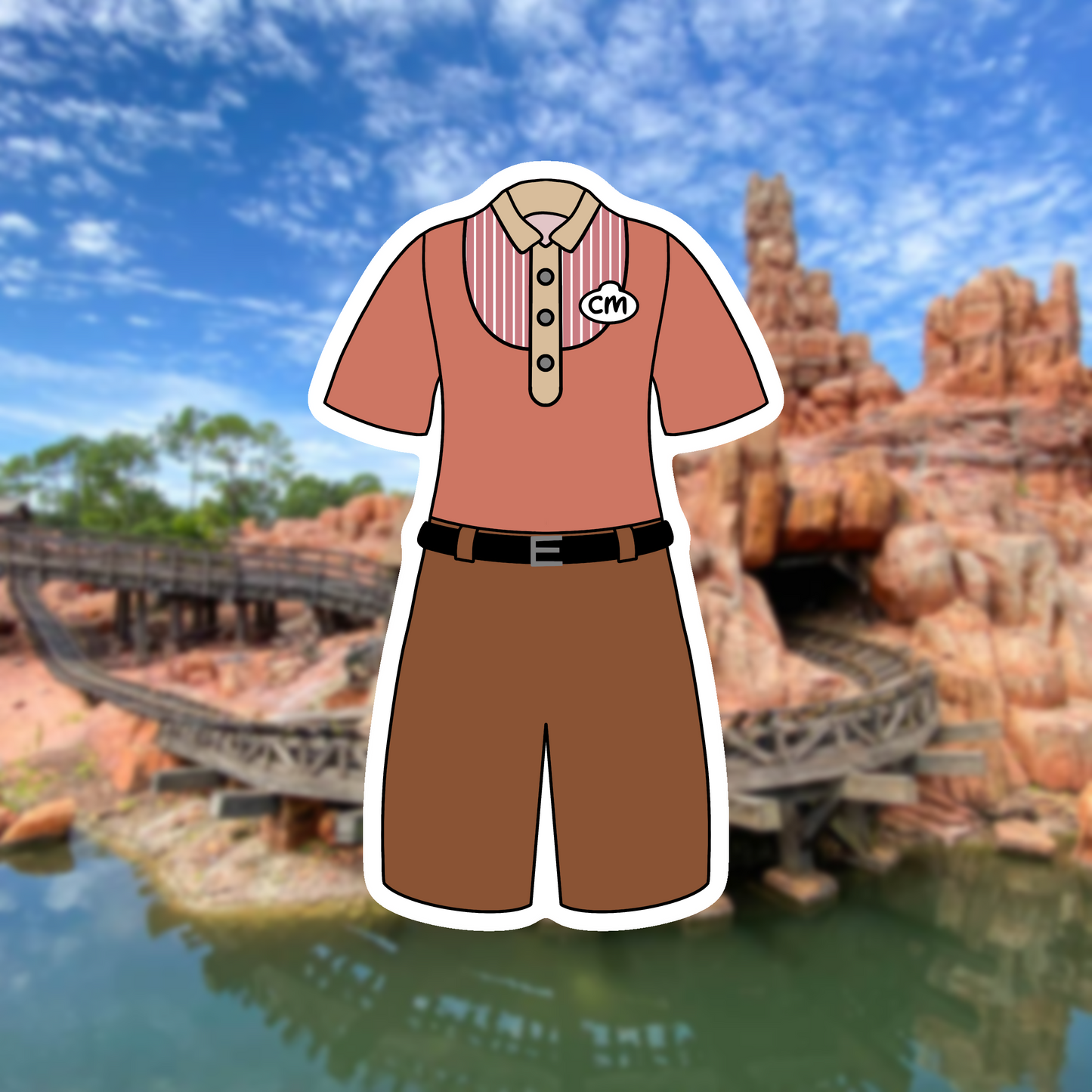 Frontierland MK Cast Member Costume Glossy Sticker