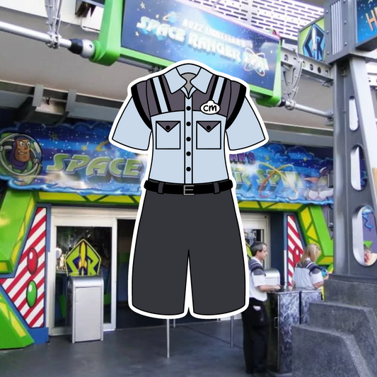 Tomorrowland General Attractions MK Cast Member Costume Glossy Sticker