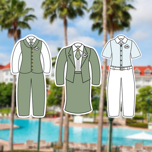 Grand Floridian Resort Cast Member Costume Glossy Sticker