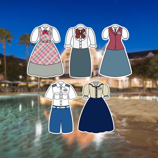 Yacht & Beach Club Resort Cast Member Costume Glossy Sticker