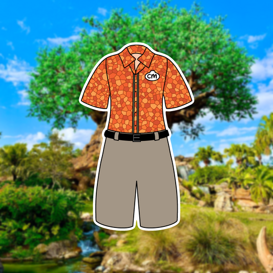 Orange Discovery Island DAK Cast Member Costume Glossy Sticker
