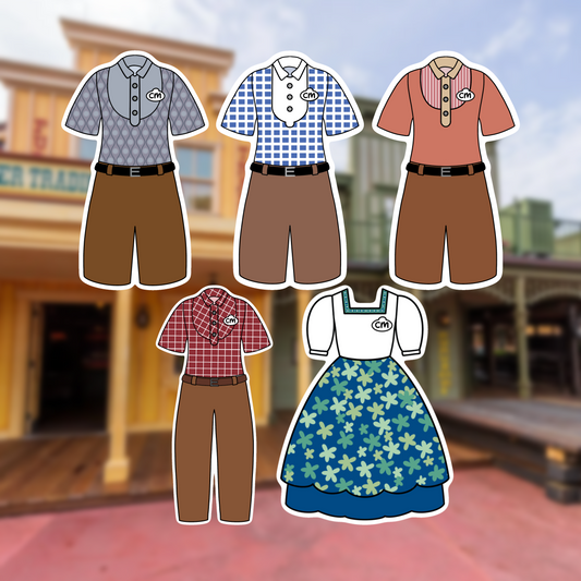 Frontierland MK Cast Member Costume Glossy Sticker