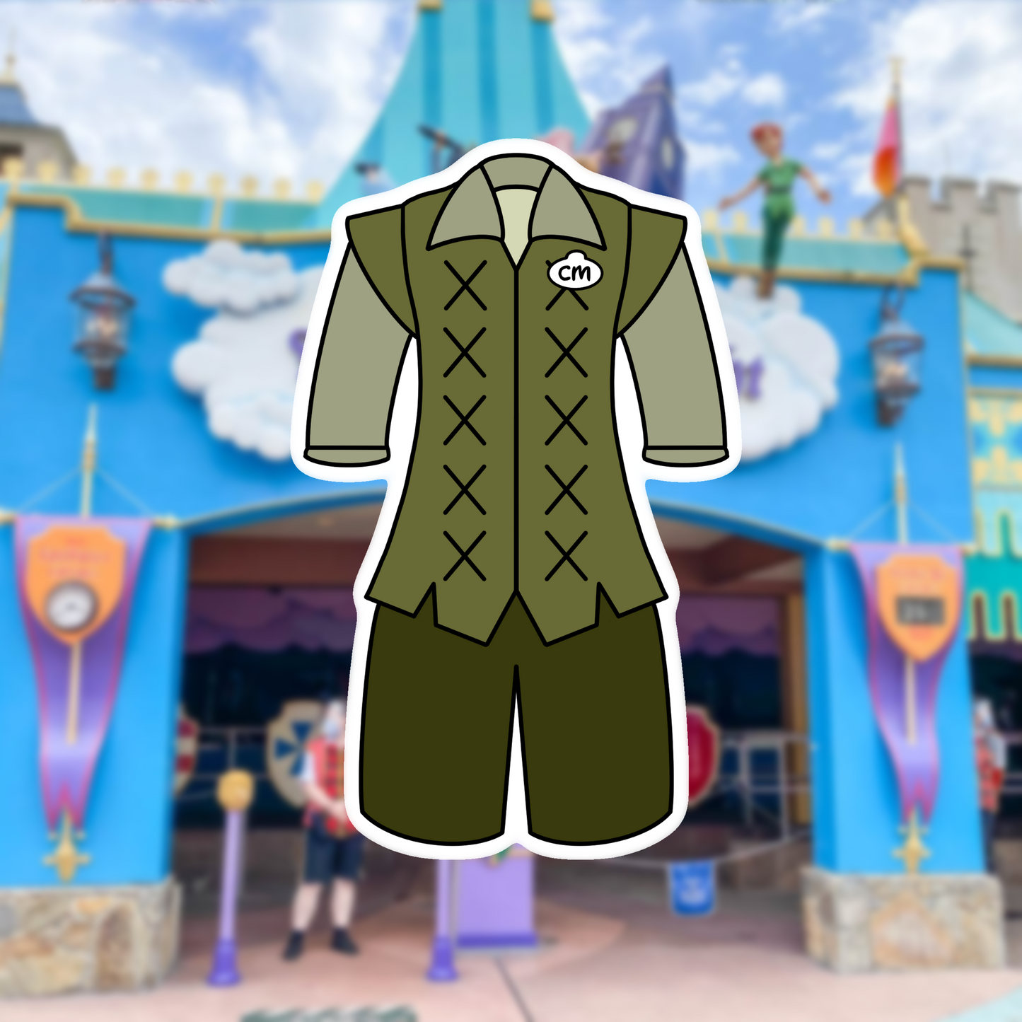 Fantasyland Attractions Cast Member Costume Glossy Sticker