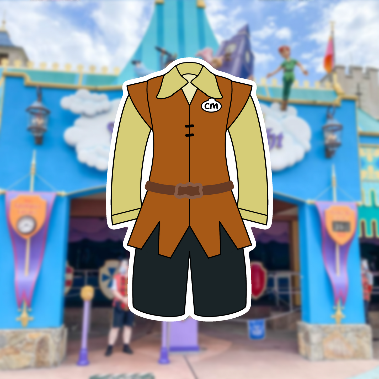 Fantasyland Attractions Cast Member Costume Glossy Sticker