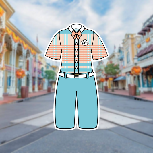 Main Street Outdoor Vending MK Cast Member Costume Glossy Sticker