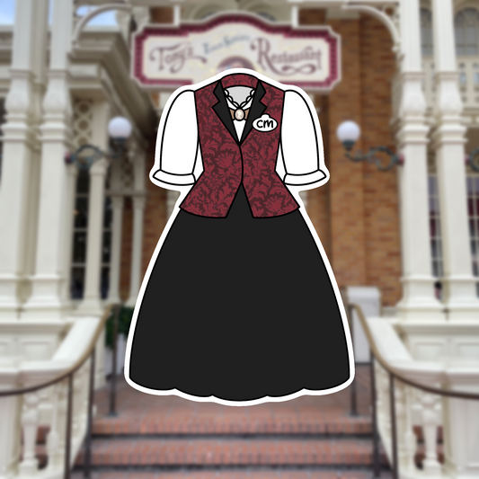 Main Street Tony's MK Cast Member Costume Glossy Sticker