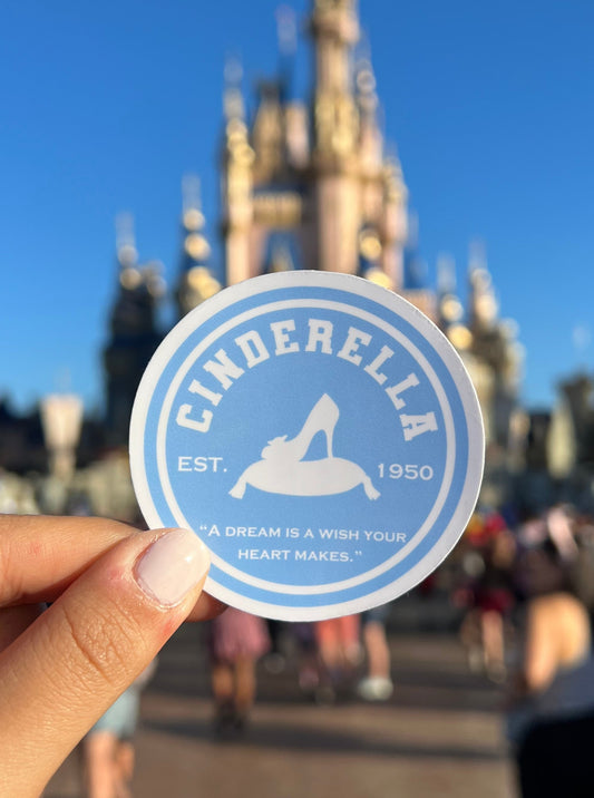 Cinderella Logo Round Glossy Sticker