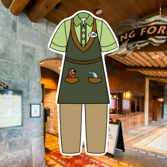 Wilderness Lodge Cast Member Costume Glossy Sticker