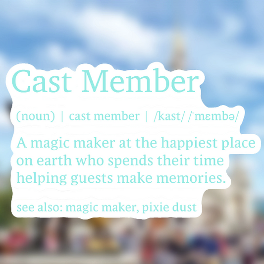 Cast Member Definition Glossy Sticker