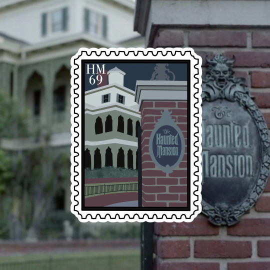 Mansion Ride Stamp Glossy Sticker